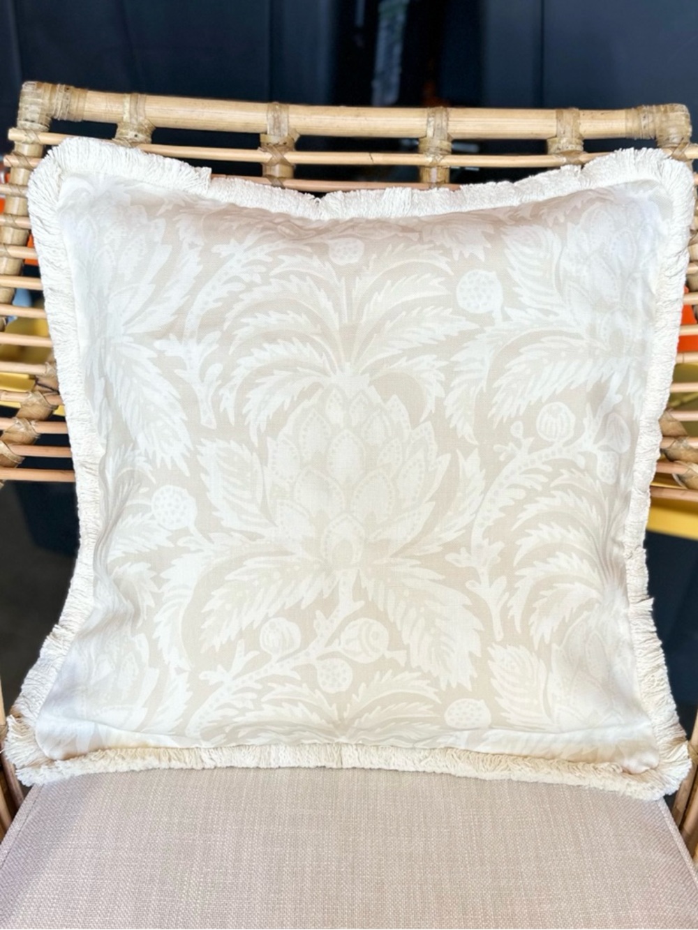 NEW Serena & Lily Artichoke Pillow Cover (20” SQ)-Sand Beige
